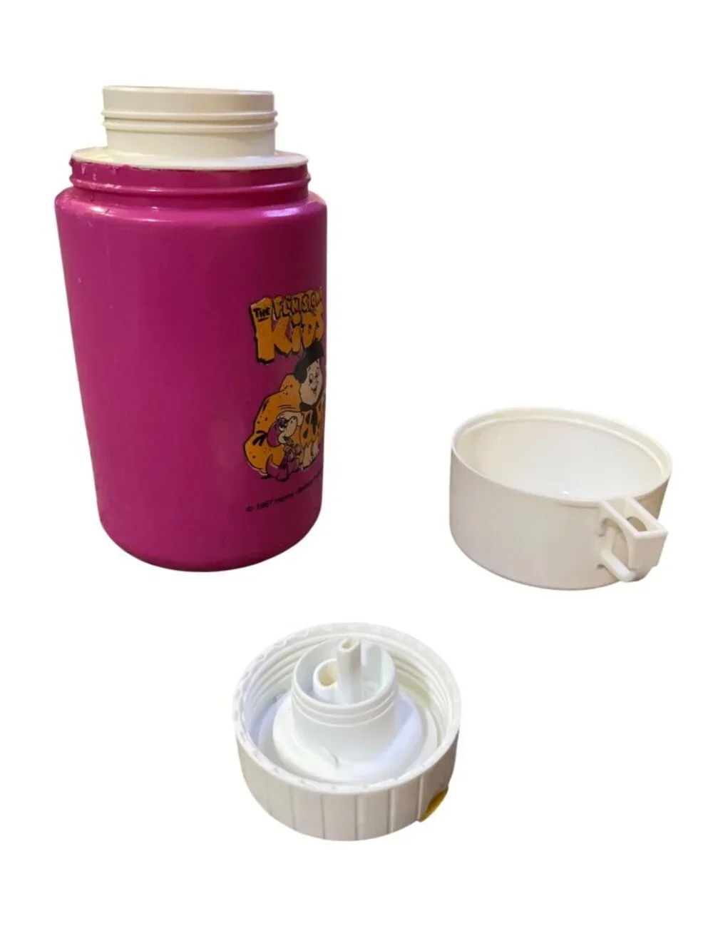 Vintage Flintstones Kids Thermos 10 Oz Pink Model 3700 Cartoon Lunchbox Bottle U